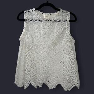 Deletta Feminine Lace Coquette Top Boho Sz XS